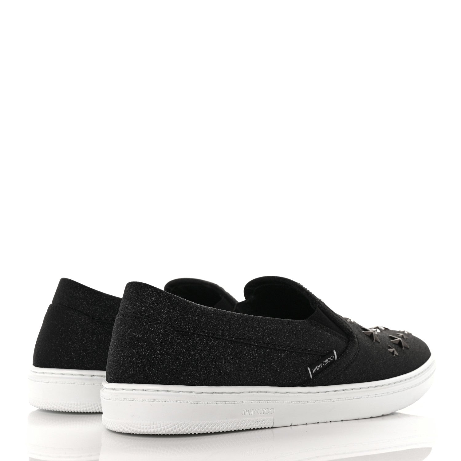 Jimmy Choo Fine Glitter Suede Mens Grove Sneakers 41 Black 4 of 8