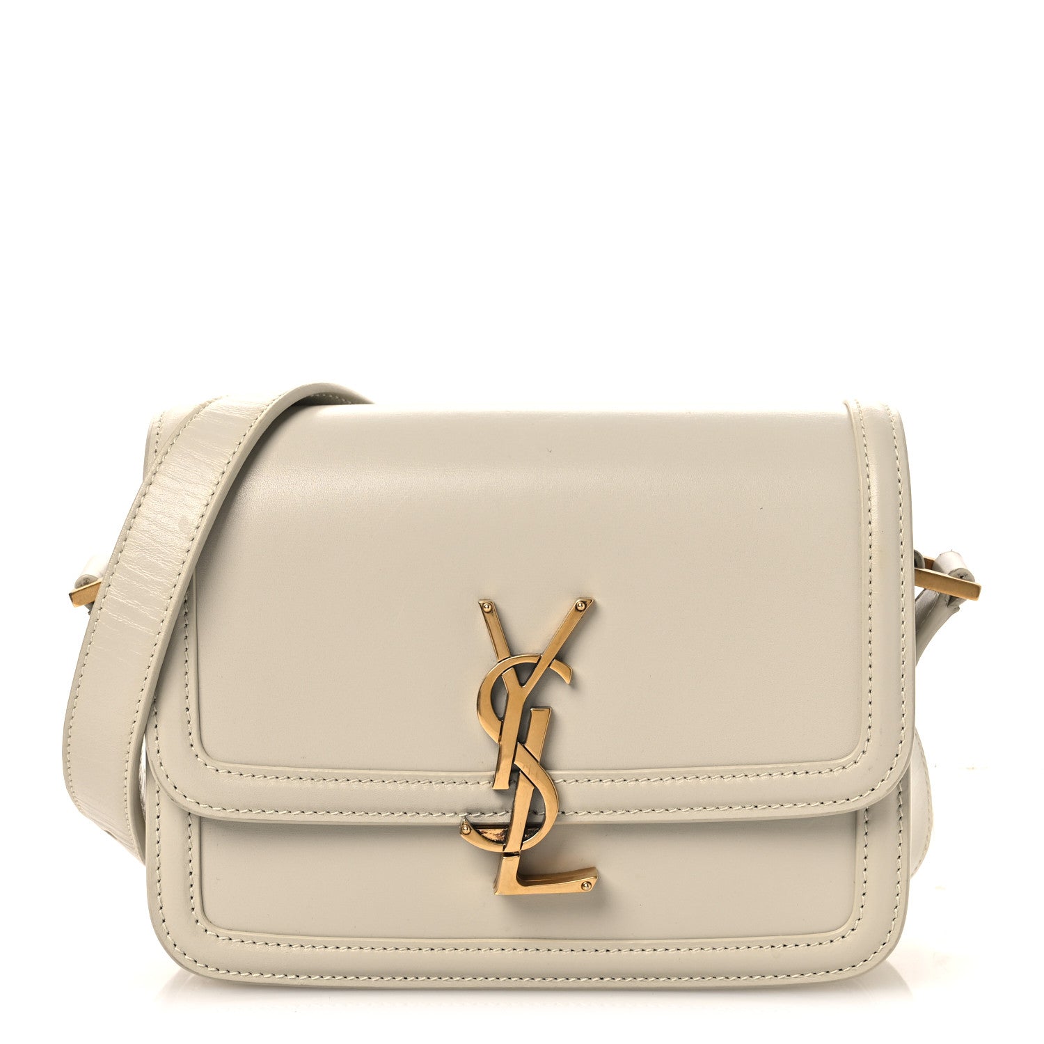 Saint Laurent Smooth Calfskin Small Solferino Satchel Ivory 1 of 12