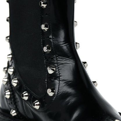 Balenciaga Calfskin Womens Studded Chelsea Boots 37 Black 29 of 30
