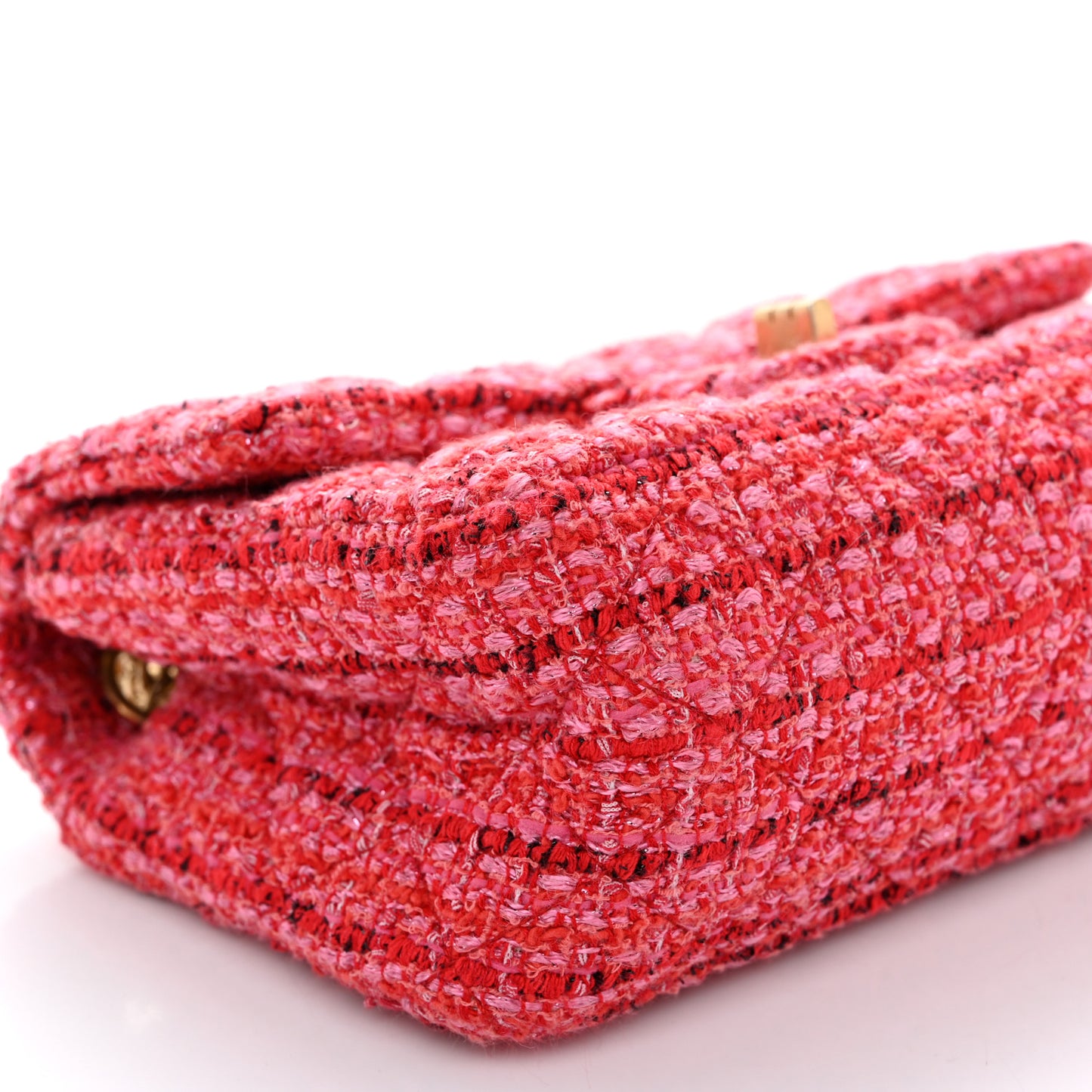 Tweed Quilted Mini 2.55 Reissue Flap Red Ecru Black