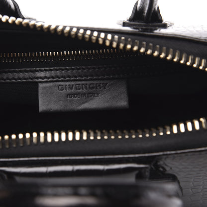 Givenchy Calfskin Crocodile Embossed Mini Antigona Black 6 of 10