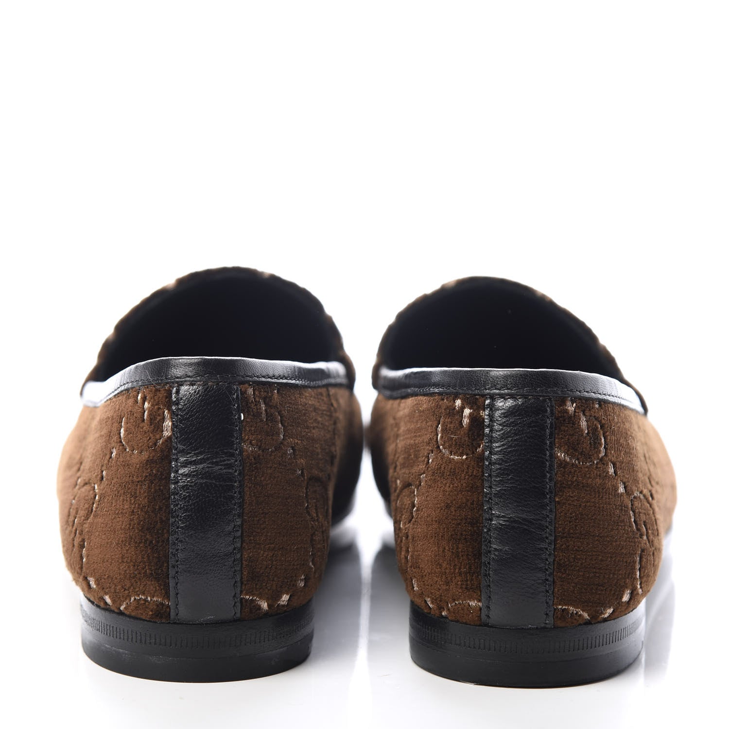 Gucci Velvet GG Monogram Horsebit Womens Jordaan Loafers 35.5 Brown Black 7 of 11