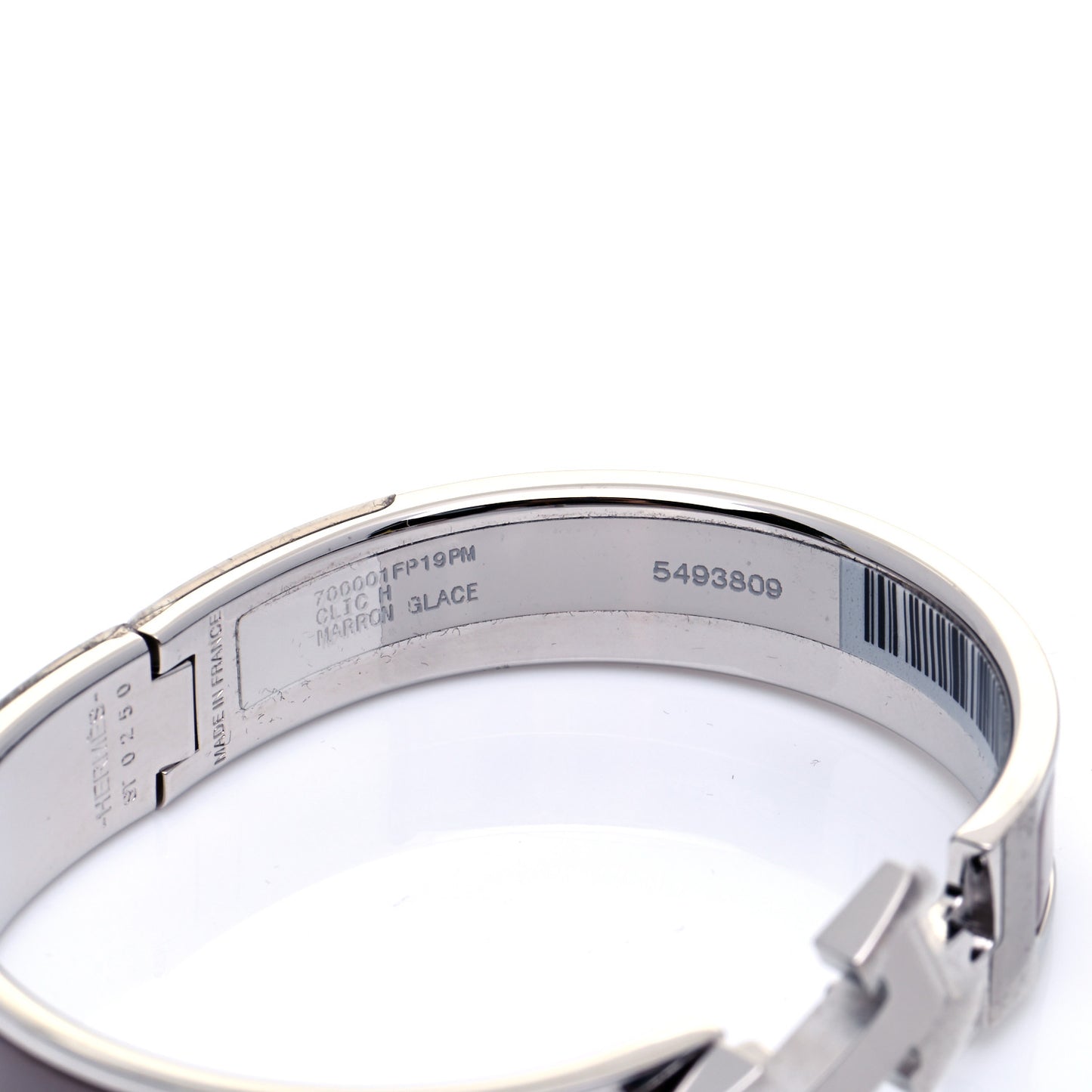 Enamel Narrow Clic Clac H Bracelet PM Marron Glace
