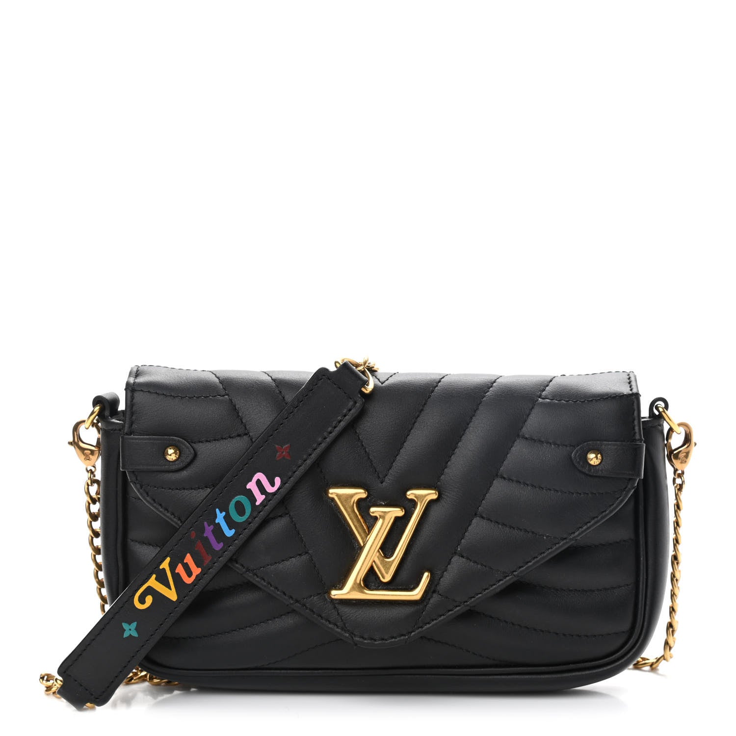 Louis Vuitton Calfskin New Wave Chain Pochette Black 1 of 9