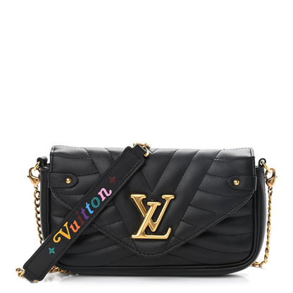Louis Vuitton Calfskin New Wave Chain Pochette Black 1 of 9