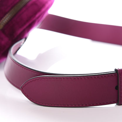 Gucci Velvet Matelasse GG Marmont Belt Bag 85 34 Fuchsia Violet Cyclamen 10 of 13