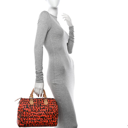 Louis Vuitton Monogram Graffiti Speedy 30 Orange 2 of 10