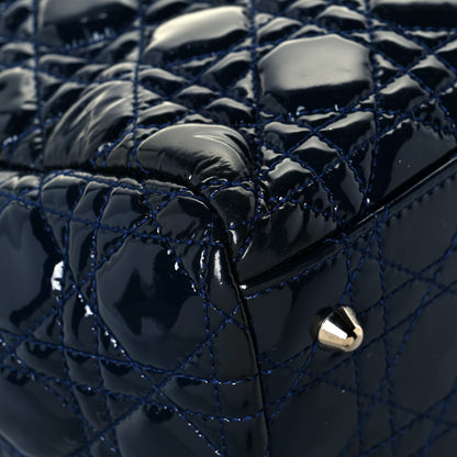 Christian Dior Patent Cannage Large Dior Soft Shopping Tote Navy Blue 11 of 13