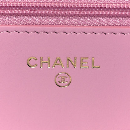 Chanel Shiny Caviar Quilted Pick Me Up Wallet On Chain WOC Pink 6 of 11
