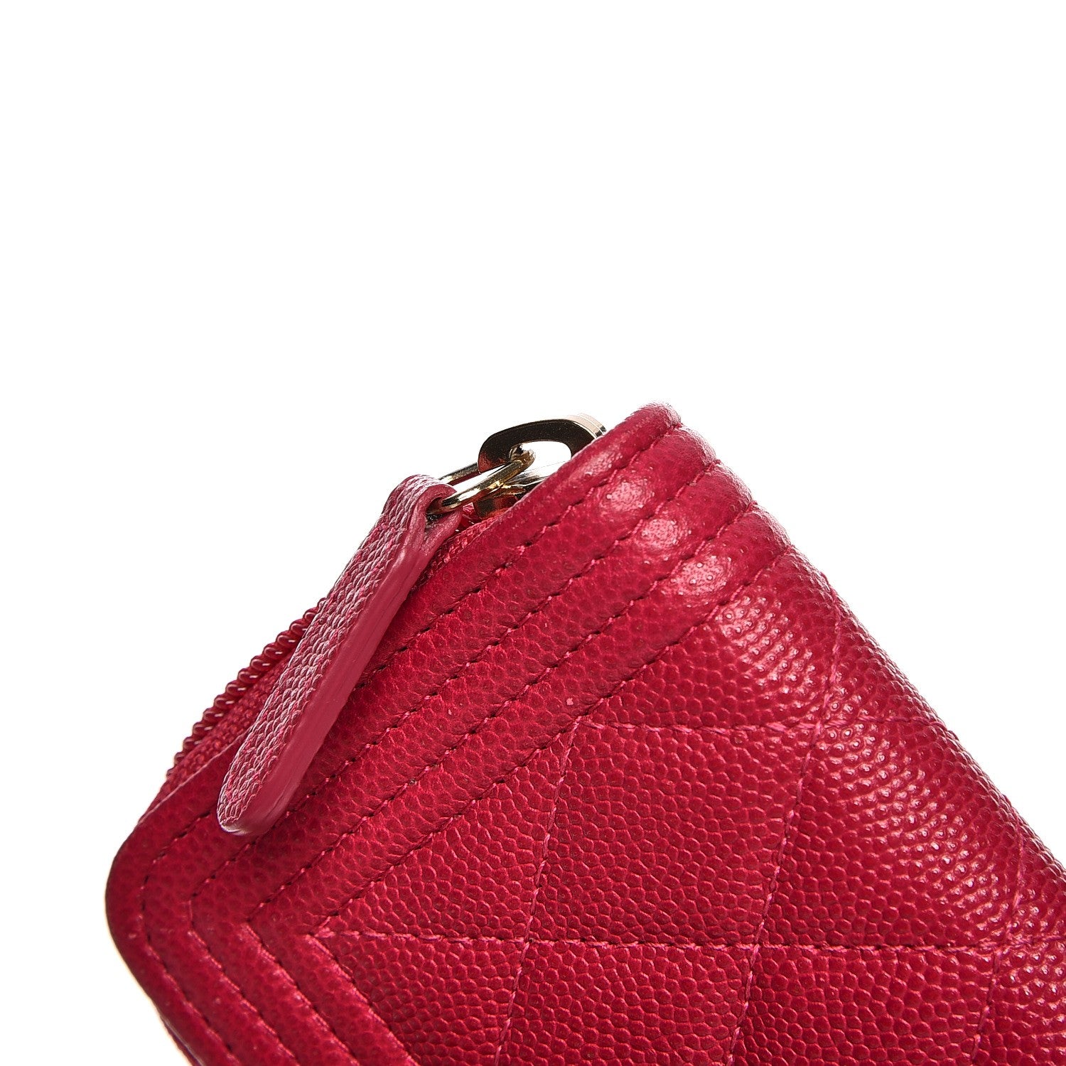 Chanel Caviar Quilted Boy Zip Around Coin Purse Wallet Fuchsia 9 of 10