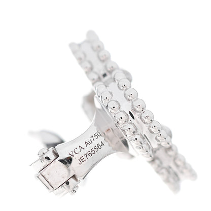 Van Cleef & Arpels 18K White Gold Mother of Pearl Vintage Alhambra Earrings 4 of 6