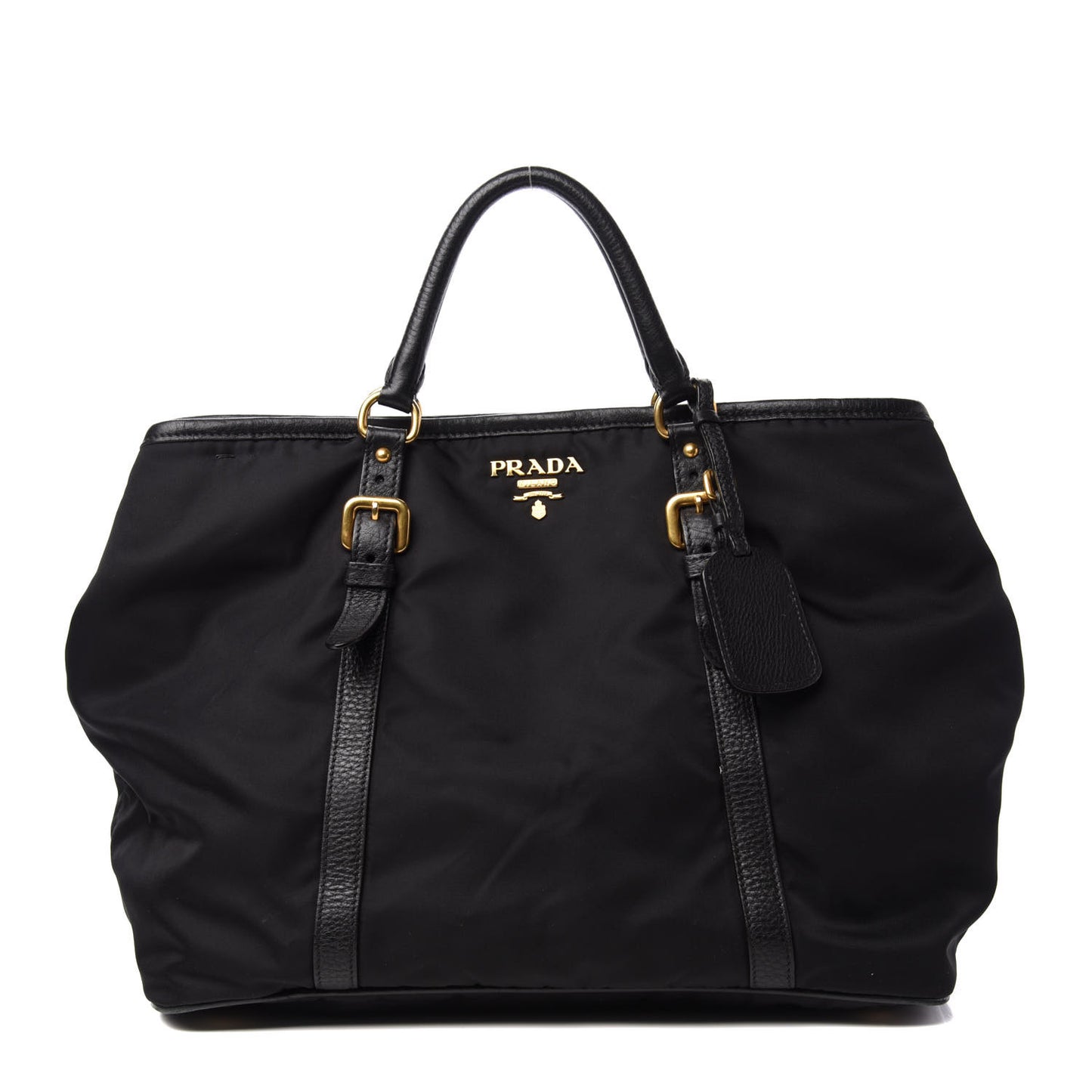 Tessuto Nylon Vitello Daino Tote Black