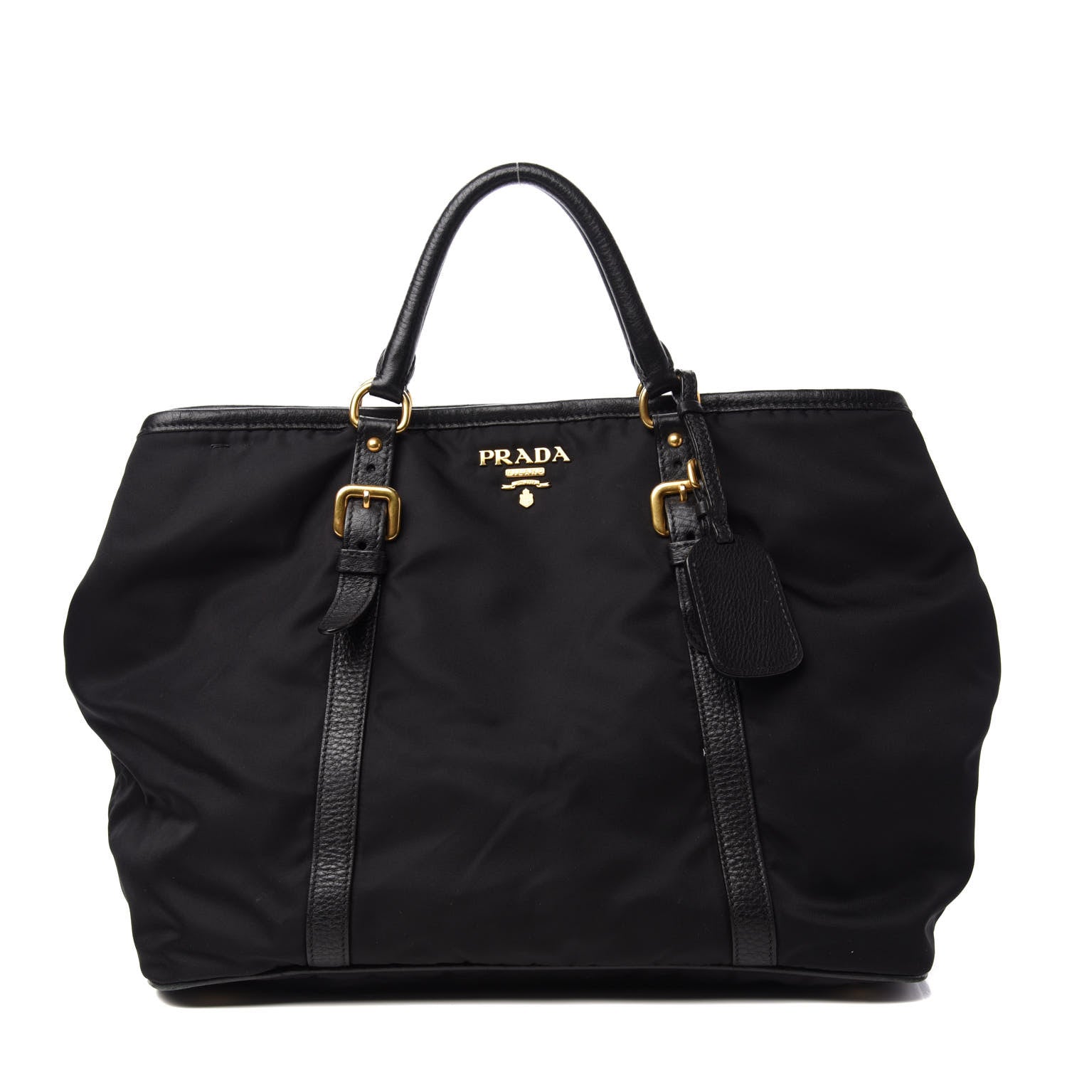 Prada Tessuto Nylon Vitello Daino Tote Black 1 of 10