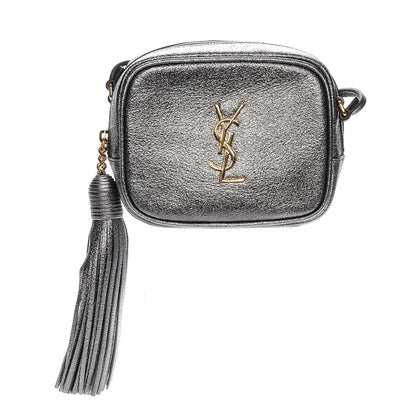 Saint Laurent Metallic Calfskin Monogram Blogger Bag Lapis Nero 1 of 6