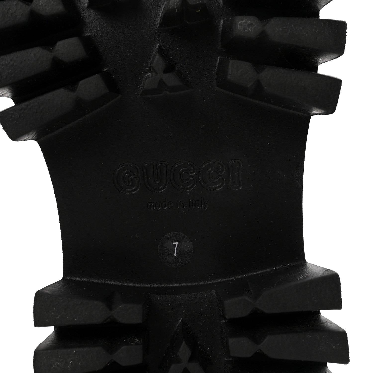 Gucci Calfskin Embossed Monogram Mens Lace Up Ankle Boots 7 Black 7 of 9