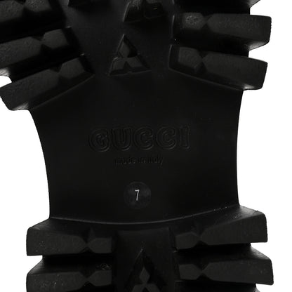 Gucci Calfskin Embossed Monogram Mens Lace Up Ankle Boots 7 Black 7 of 9
