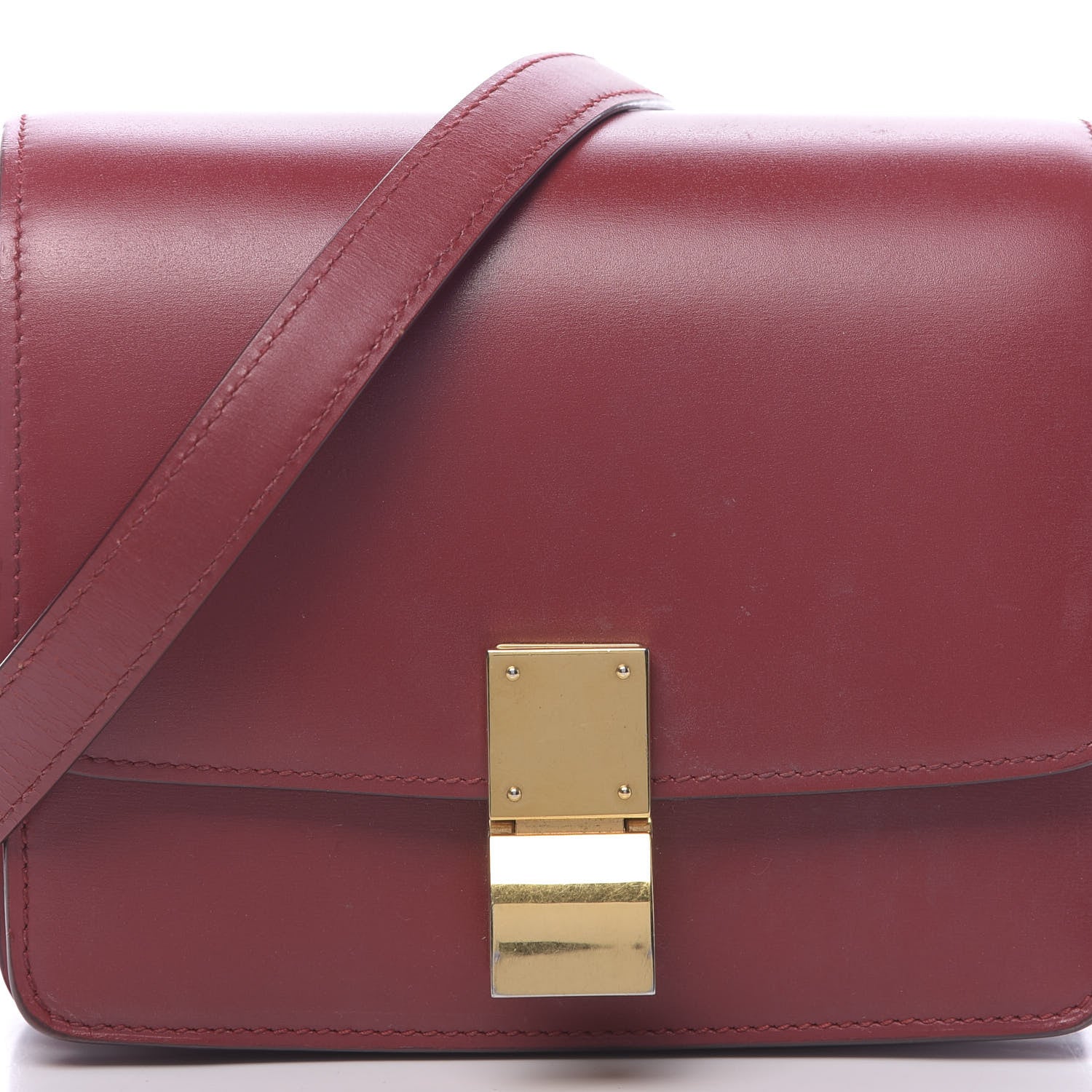 Celine Box Calfskin Small Classic Box Flap Bag Red 10 of 14