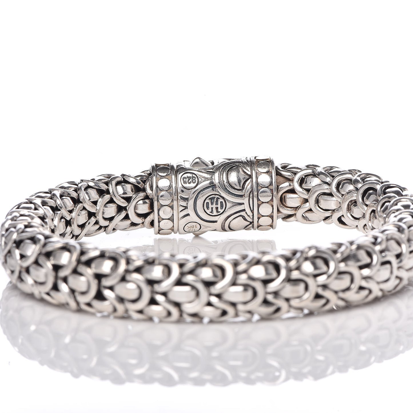Sterling Silver 18K Yellow Gold 10mm Legends Naga Station Bracelet