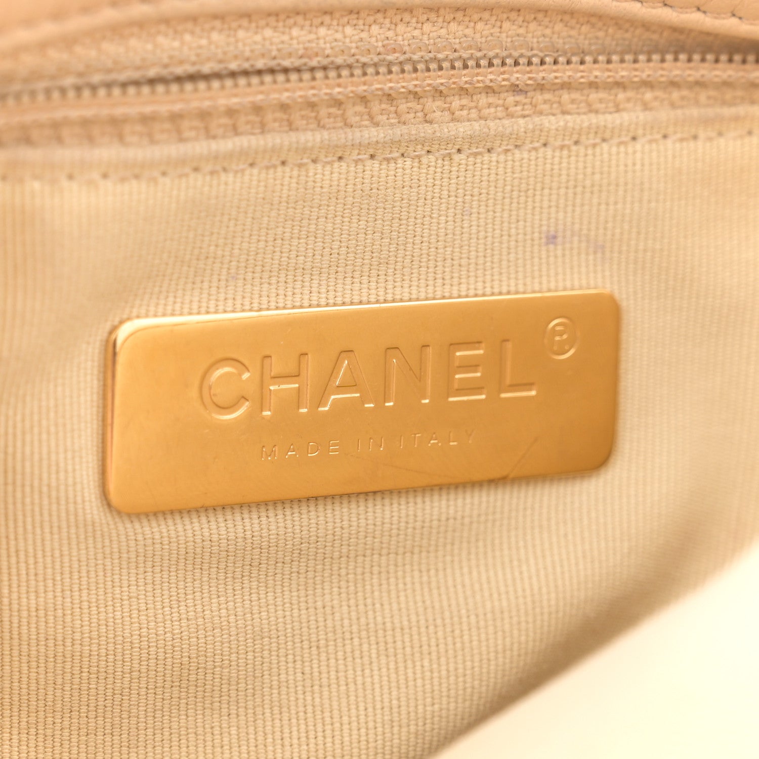 Chanel Goatskin Quilted Large Chanel 19 Flap Light Beige 6 of 12