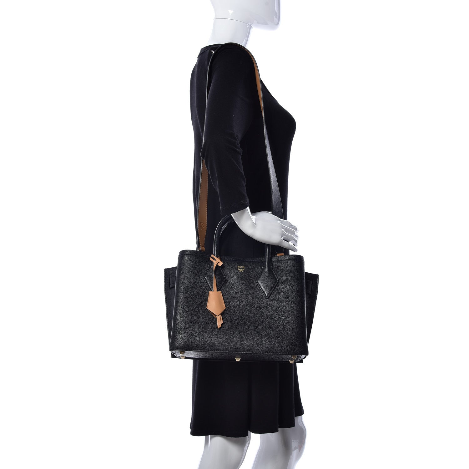 MCM Grained Calfskin Park Avenue Medium Neo Milla Tote Black 2 of 9