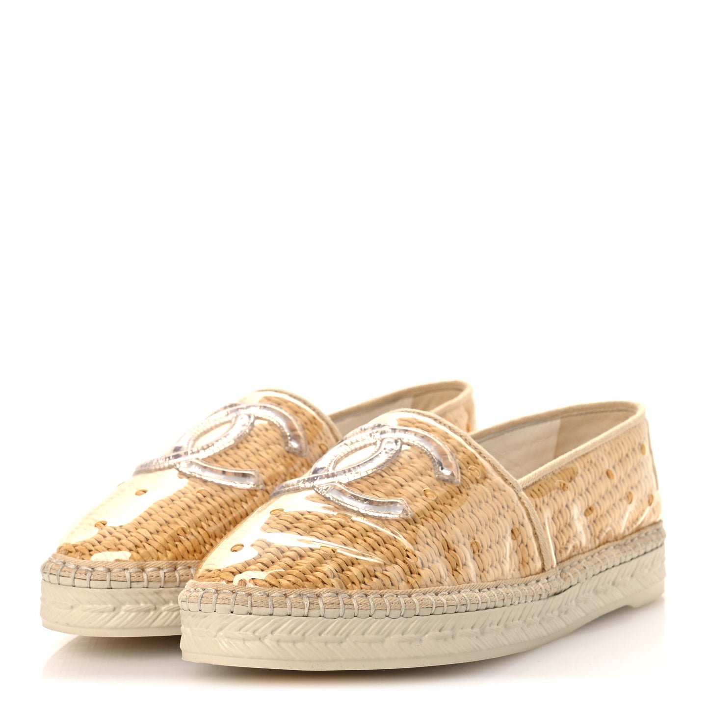 PVC Raffia CC Espadrilles 36 Beige