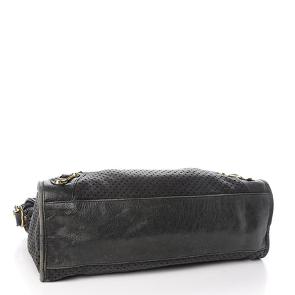 Balenciaga Agneau Laser Cut Cross Classic Gold Hardware City Black 4 of 17
