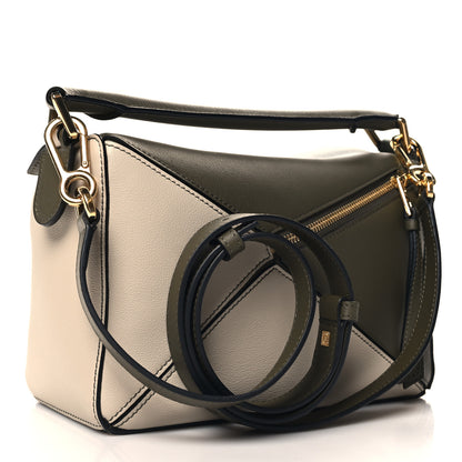 Loewe Grained Calfskin Small Puzzle Bag Autumn Green Light Oat 3 of 9