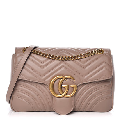 Gucci Calfskin Matelasse Medium GG Marmont Shoulder Bag Porcelain Rose 1 of 13