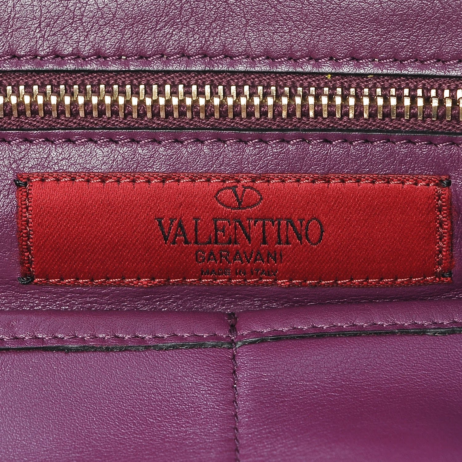 Valentino Garavani Vitello Medium Rockstud Tote Grape 7 of 9