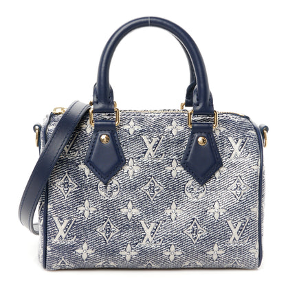 Louis Vuitton Monoglam Speedy Bandouliere 20 Blue 1 of 9