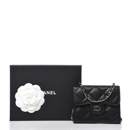 Chanel Caviar Quilted Flap Card Holder On Chain Black 11 of 11