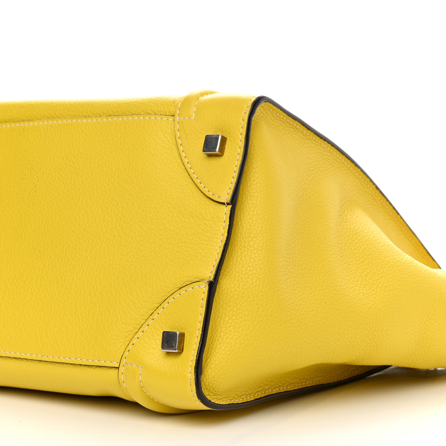 Drummed Calfskin Mini Luggage Citron