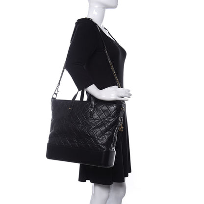 Chanel Calfskin Quilted Large Gabrielle Shopping Tote Black 2 of 17