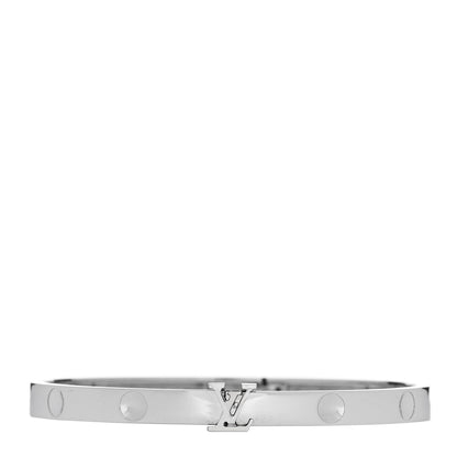 Louis Vuitton 18K White Gold Medium Empreinte Bangle Bracelet 17 1 of 3