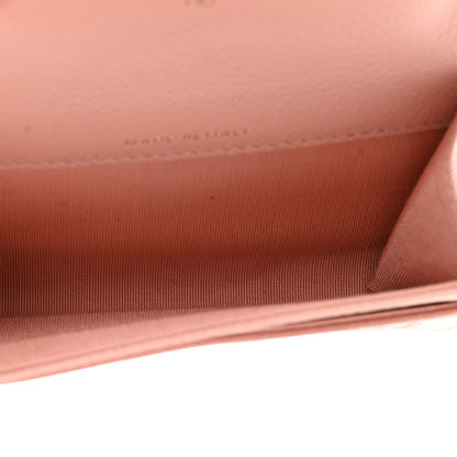 Chanel Caviar Camellia Embossed Card Holder Wallet Pink 5 of 9