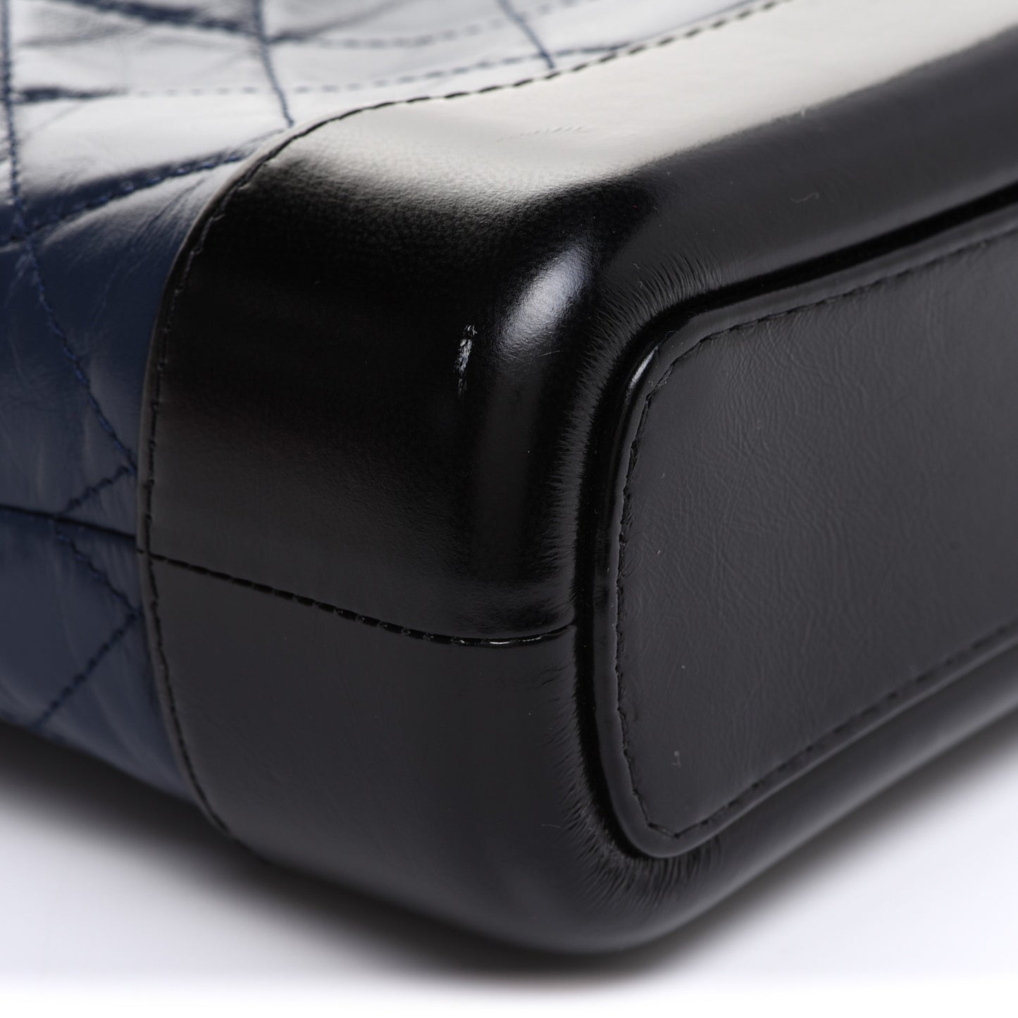 Aged Calfskin Quilted Small Gabrielle Hobo Navy Black