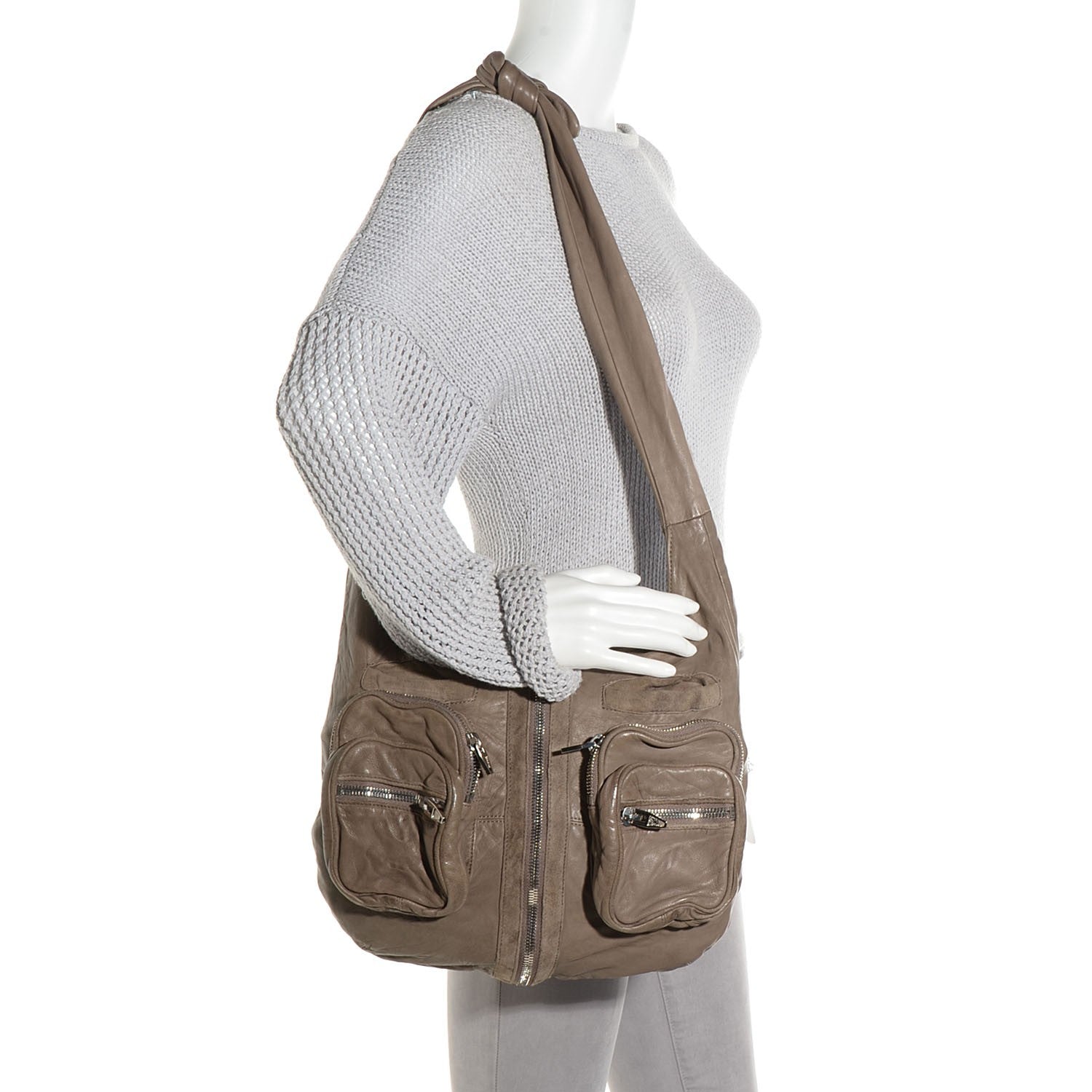 Alexander Wang Washed Lambskin Suede Donna Hobo Ash 2 of 8