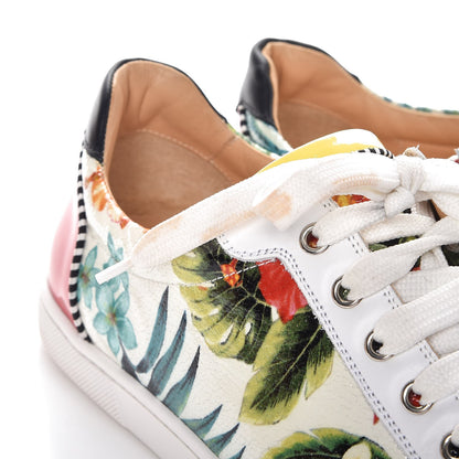 Christian Louboutin Crackled Calfskin Patent Hawaii Print Seava Sneakers 41.5 Multi 12 of 14