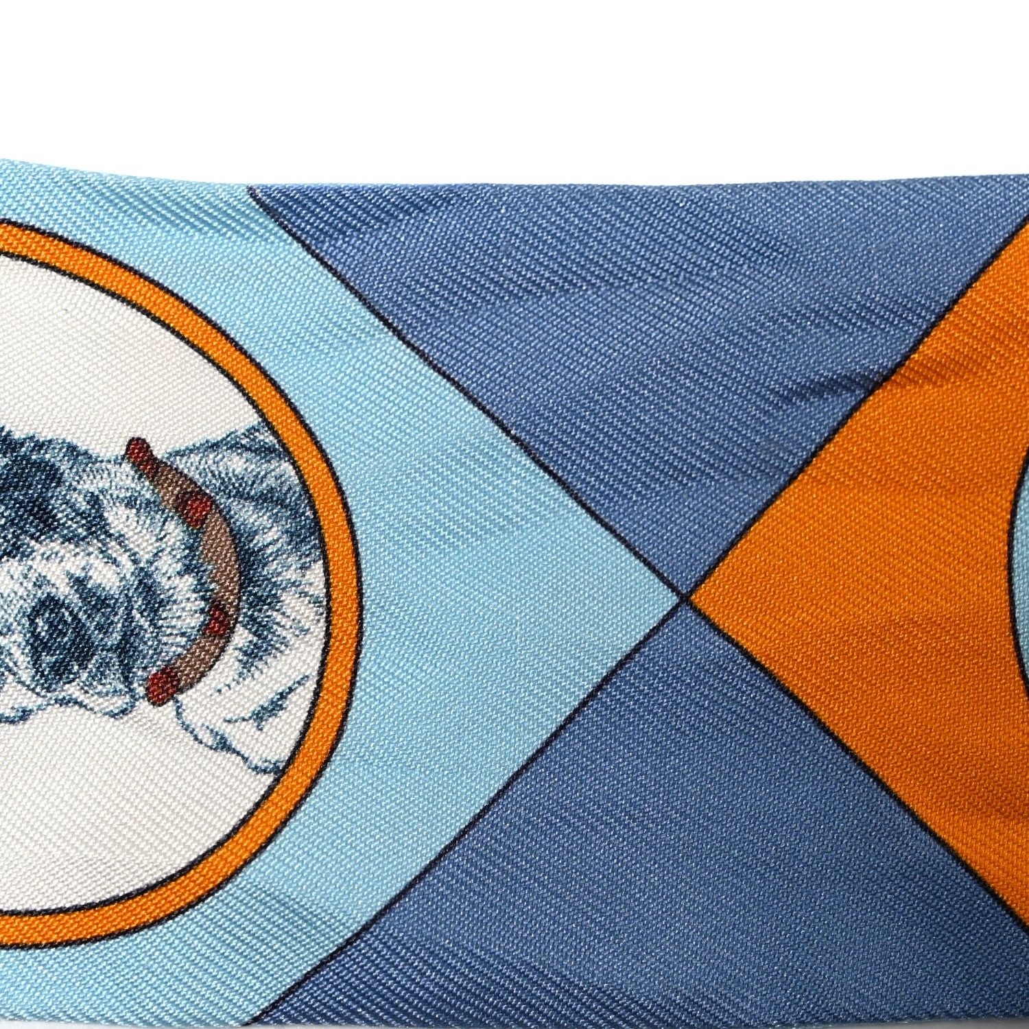 Hermes Silk Colliers Et Chiens Twilly Ciel Orange Gris Bleuete 5 of 6