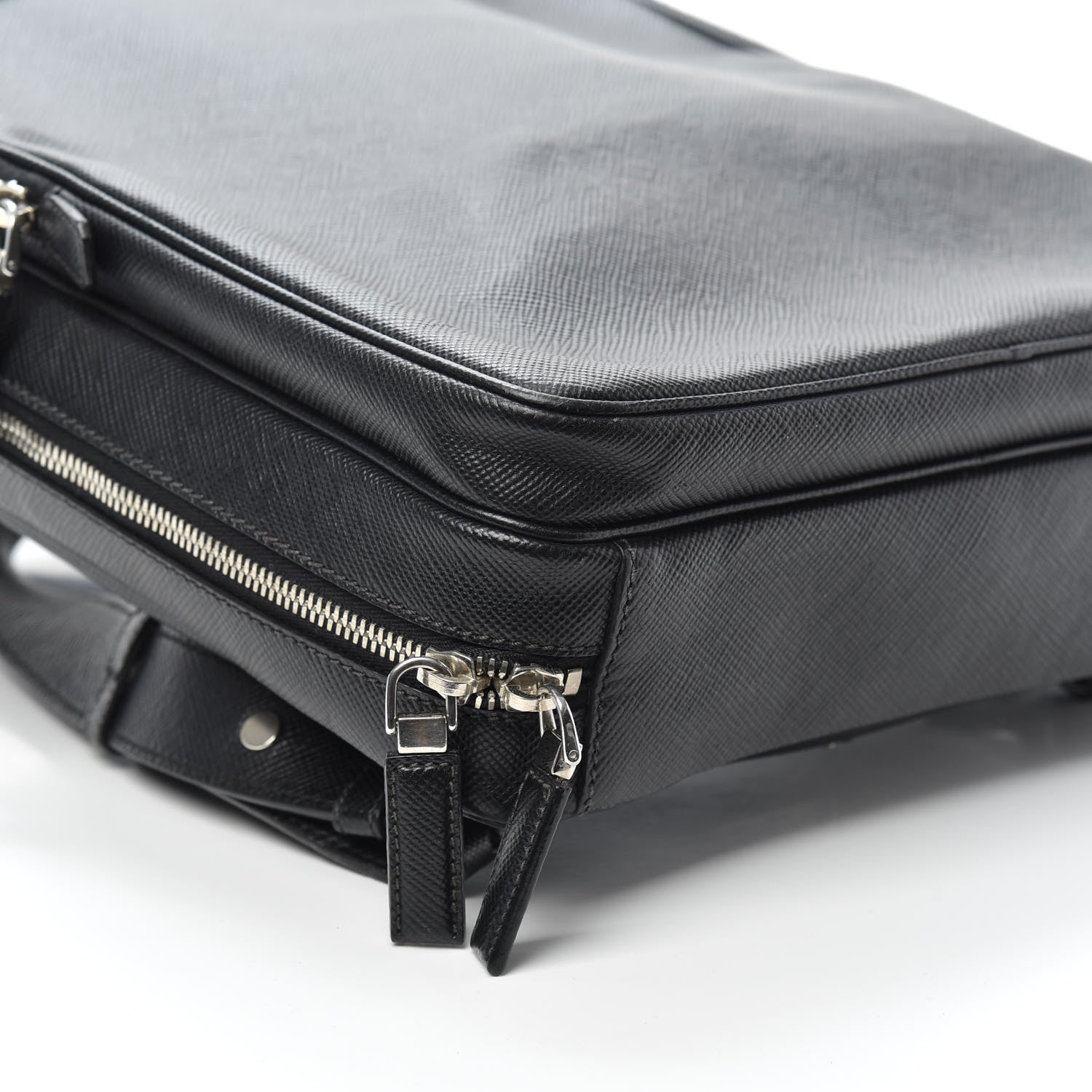 Prada Saffiano Cuir Briefcase Backpack Black 8 of 9