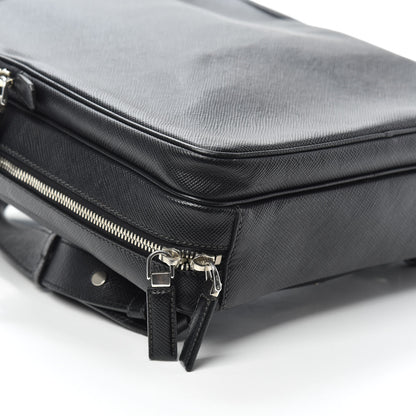 Prada Saffiano Cuir Briefcase Backpack Black 8 of 9
