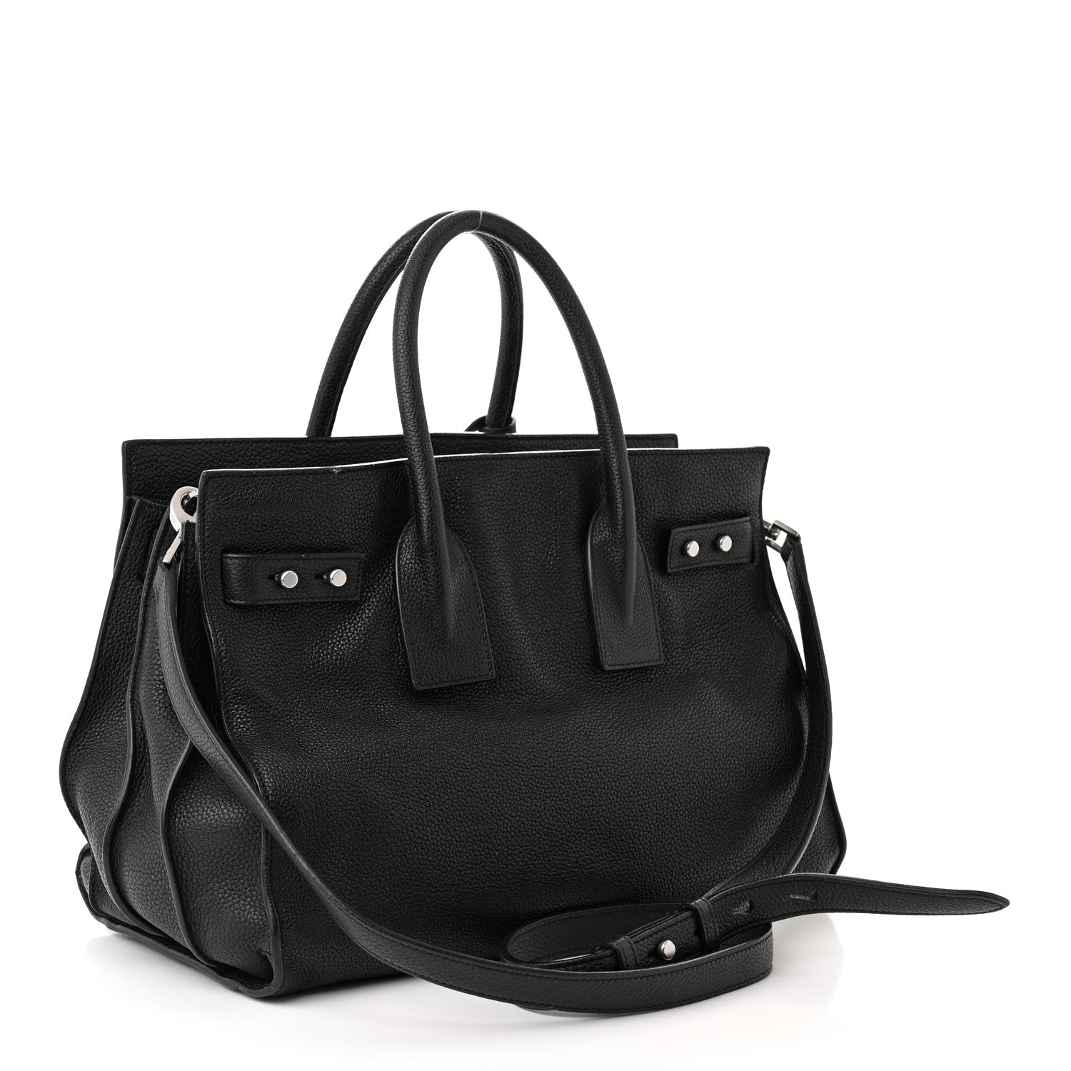 Saint Laurent Grained Calfskin Small Supple Sac De Jour Black 3 of 16