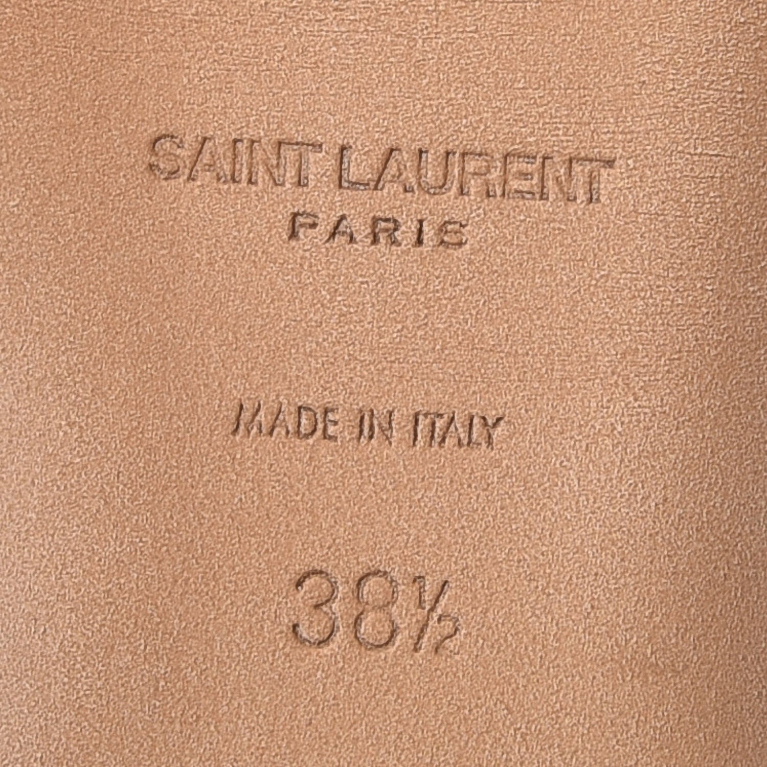 Saint Laurent Calfskin Tribute 05 Slide Sandals 38.5 Ambra 6 of 9