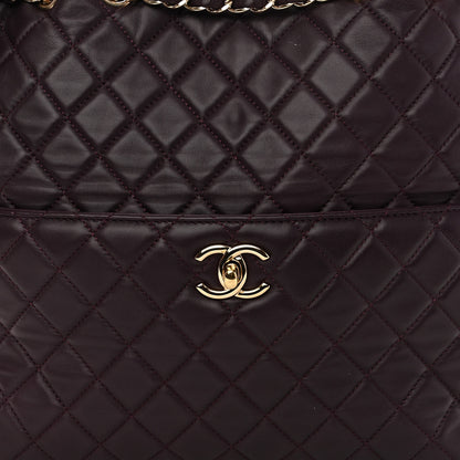 Chanel Lambskin Quilted Large Drawstring Shoulder Bag Dark Purple 7 of 10