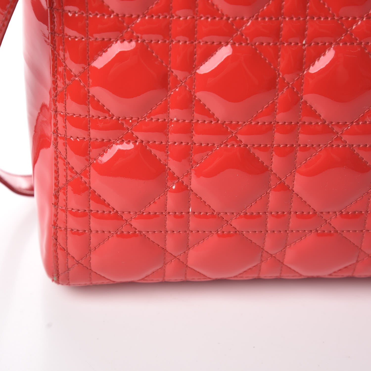 Christian Dior Patent Cannage Large Lady Dior Red 22 of 28