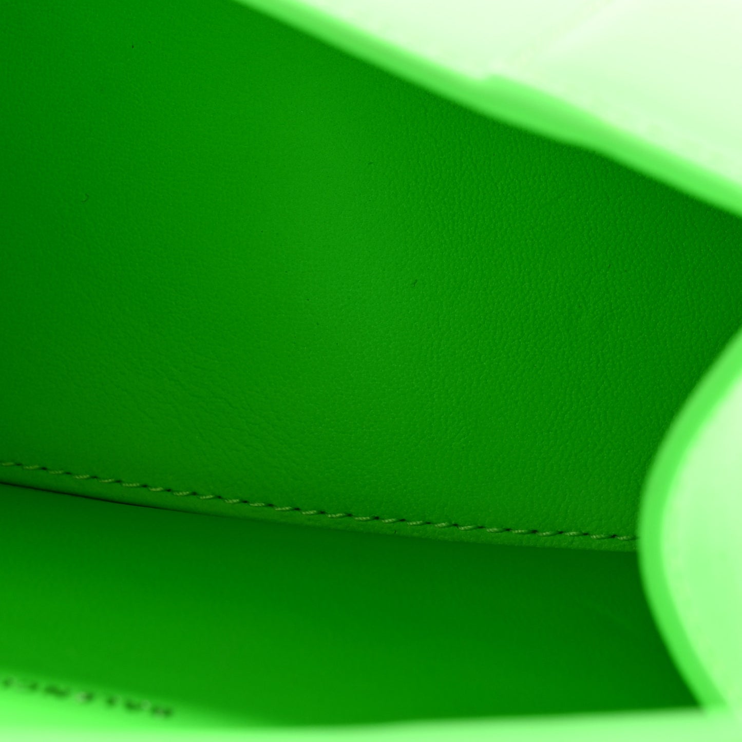 Shiny Box Calfskin Hourglass Top Handle Bag XS Acid Green