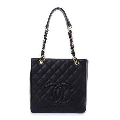 Chanel Caviar Quilted Petit Shopping Tote PST Black 1 of 9