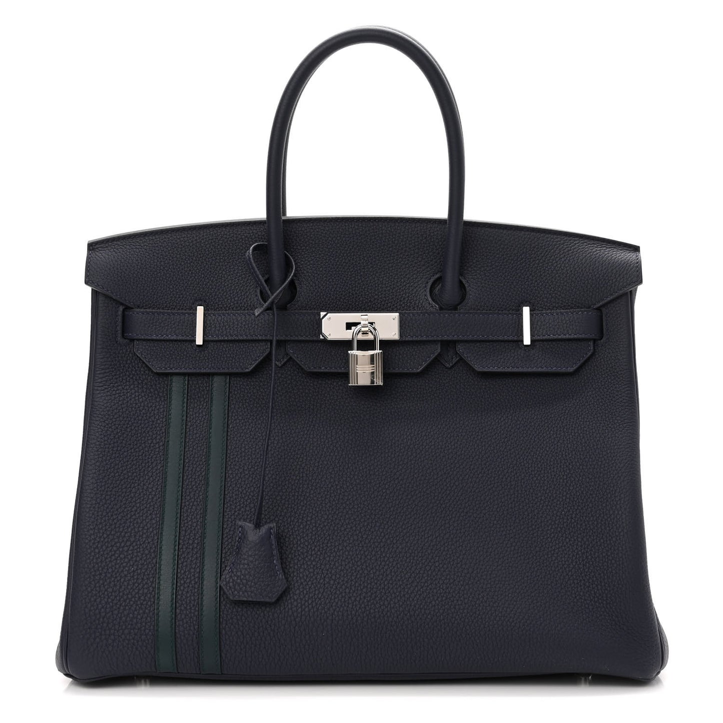 Togo Swift Officier Birkin 35 Bleu Nuit Vert Cypress