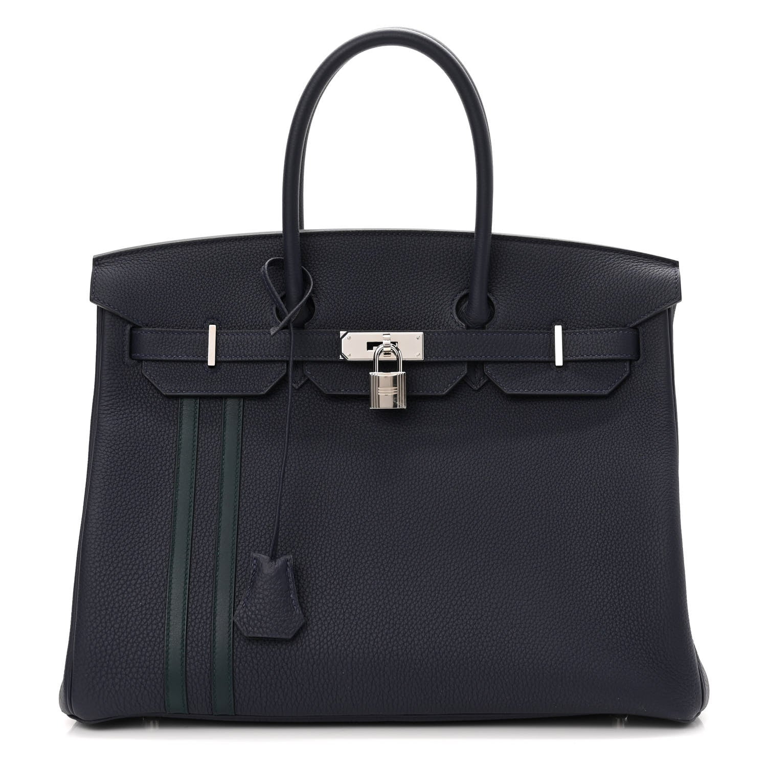Hermes Togo Swift Officier Birkin 35 Bleu Nuit Vert Cypress 1 of 11