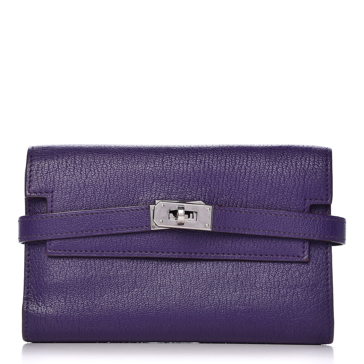 Hermes Chevre Mysore Medium Kelly Wallet Iris 1 of 9